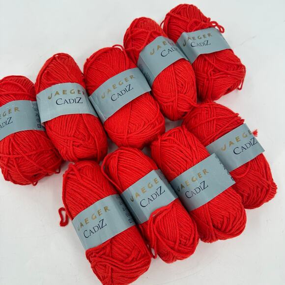 9 Jaeger Cadiz 50/50 Silk Viscose RED SH086 Skeins Made in England - Picture 1 of 6